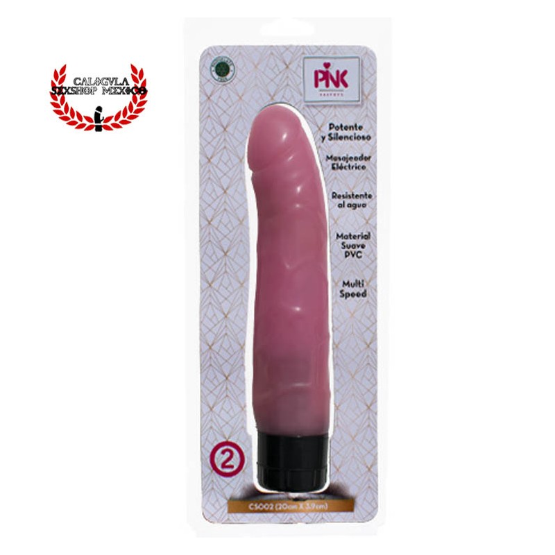 Vibrador 20cm Curvo en forma de pene rosa para penetración vaginal punto G PINK