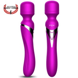 Vibrador Sexual 22cm externo e interno Clítoris Vagina Punto G Cabeza Flexible FOX
