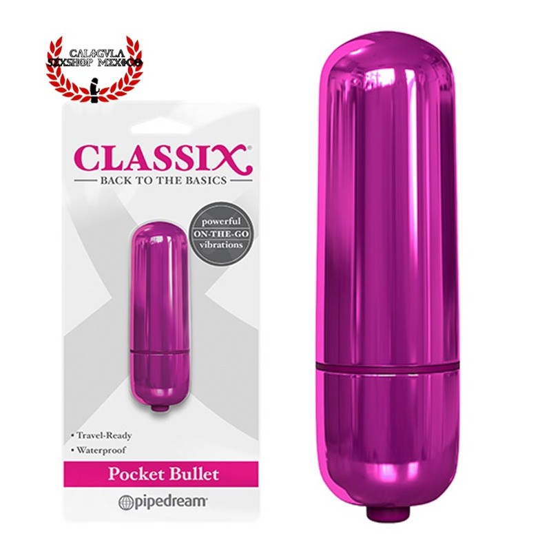 Bala Rosa 6 cm Vibrador para Clitoris Compacto Pipedream Classix Pocket Bullet