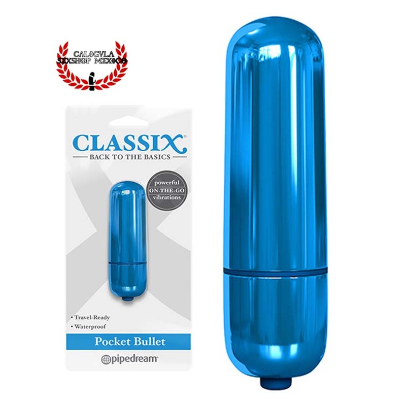Bala Azul 6 cm Vibrador para Clitoris Compacto Pipedream Classix Pocket Bullet