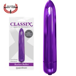 Vibrador 9 cm Morado Classix Rocket Bullet Pipedream Bala Vibrador para tu clitoris