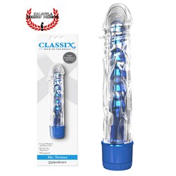 Vibrador Sexual 17 cm Transparente Azul Dama Punto G Pipedream Classix Mr. Twister