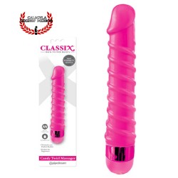 Vibrador Rosa 16 cm Acanalado Punto G Vibrador Sexual Pipedram Classix Candy Twirl Massager