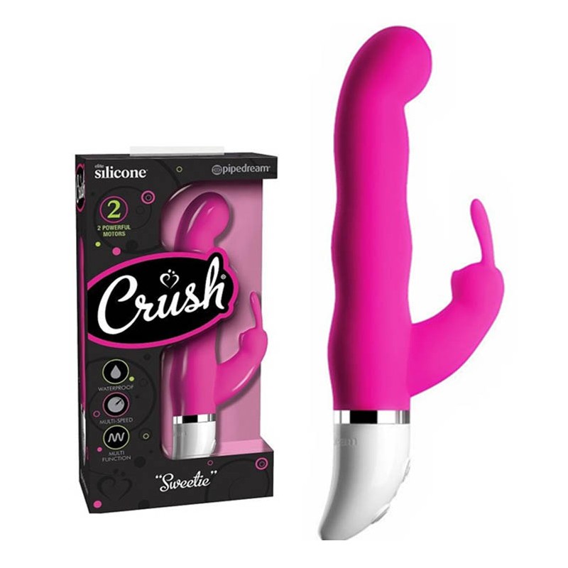 Vibrador 18 cm Pipedream Crush Sweetie Vibrador Conejo rosa Para Punto G clitoris