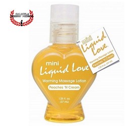 Mini Aceite para masajes eróticos Duraznos con crema 37ml Mini Liquid Love Warming