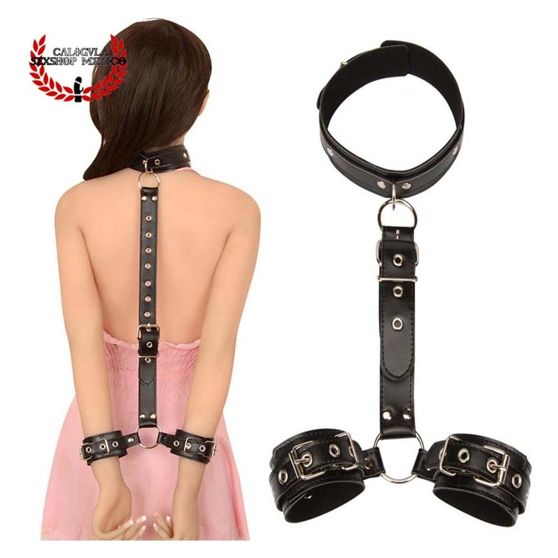 Arnes para sujetar cuello y muñecas por la espalda Juegos de Esclavitud BDSM Sado