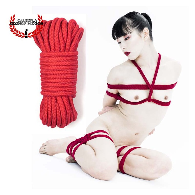 Cuerda Roja de Algodón 10 metros Soga Shibari atadura erotica juegos de Sometimiento Bondage BDSM