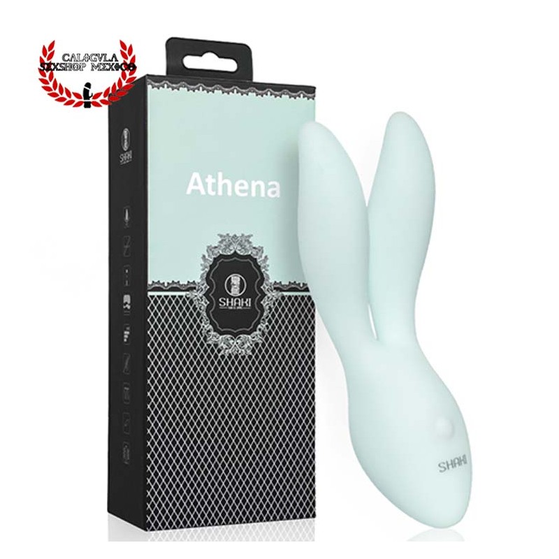 Conejito Vibrador Flexible Color Verde 14cm Vibrador Shaki Athena para estimular Punto G Clitoris