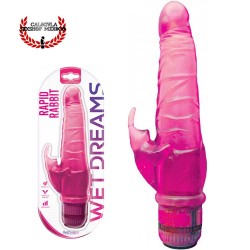 Vibrador Conejito Rosa Rapid Rabbit Pleasure Vibe de Hott Products Vibrador dual para Clitoris y Punto G