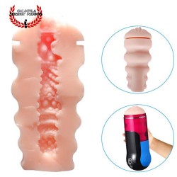 Masturbador 25cm Silicón para Pene en forma de Vagina con vibración y voz super hot Recargable USB