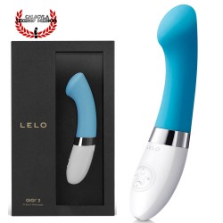 GIGI 2 de LELO Silicón AZUL Vibrador sexual con punta aplanada para estimulación de Punto G y Clitoris