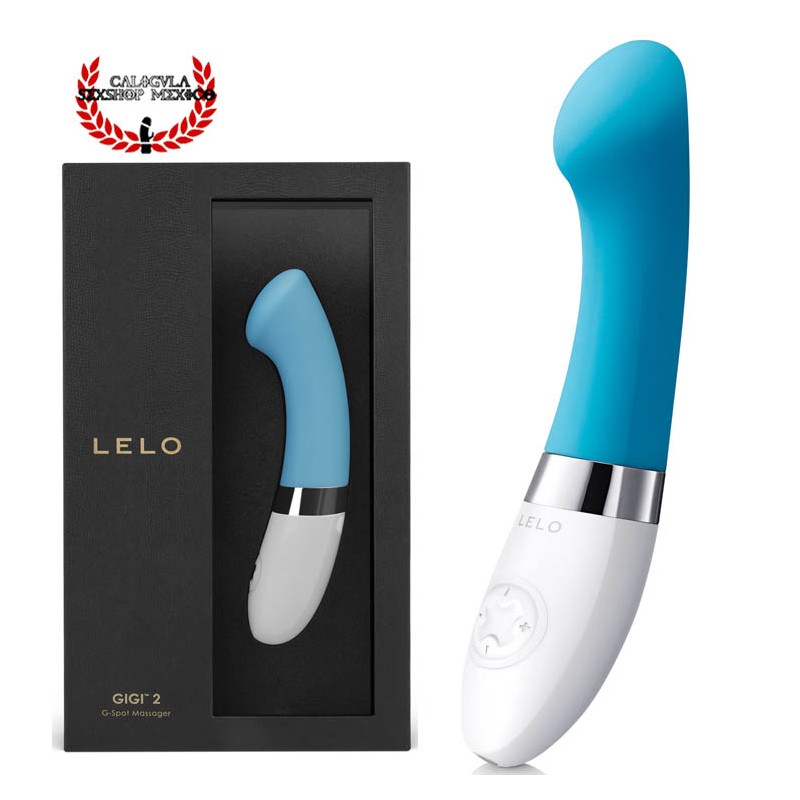 GIGI 2 de LELO Silicón AZUL Vibrador sexual con punta aplanada para estimulación de Punto G y Clitoris