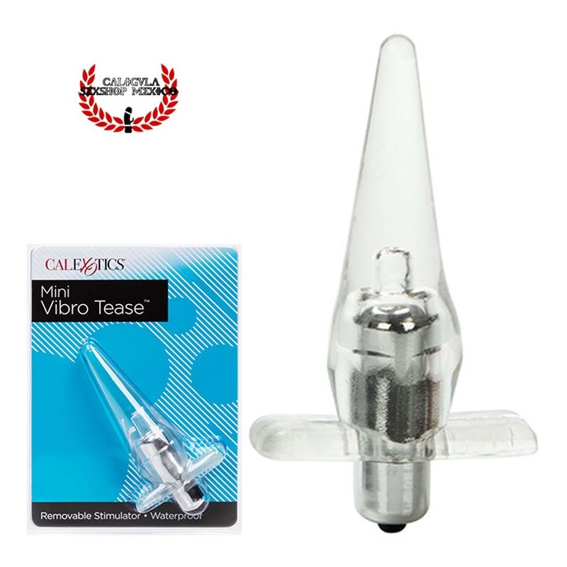 Plug y Vibrador anal Transparente Mini Vibro Tease de Calexotics Plug anal estimulador Prostata Punto P
