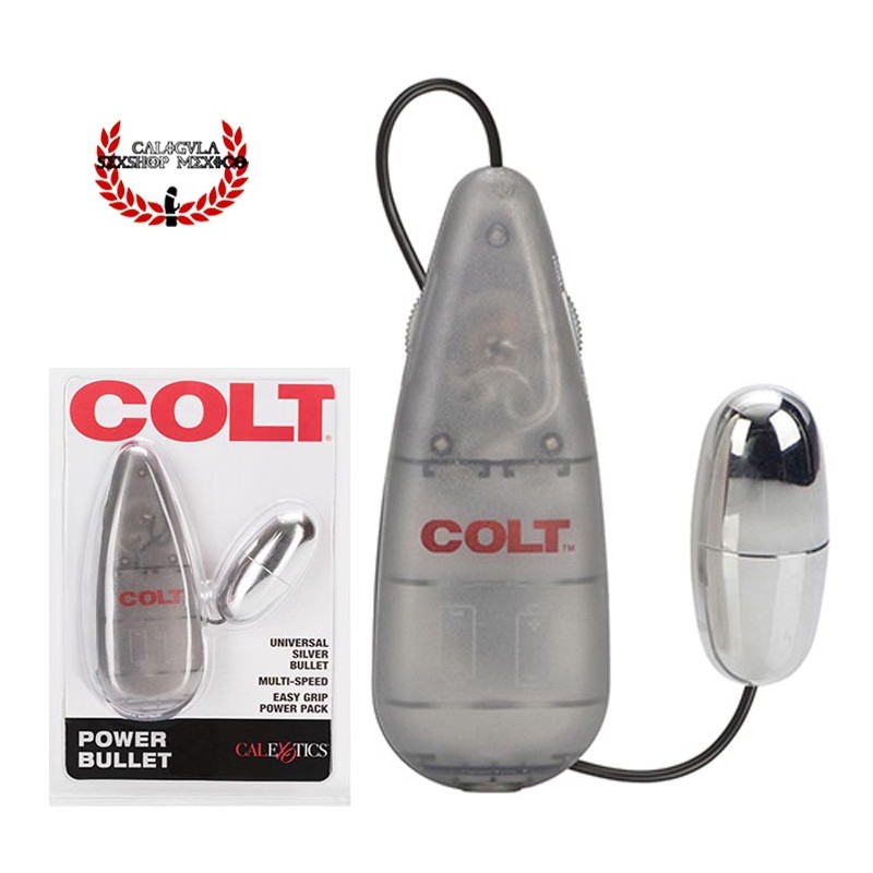 Bala Vibrador para tu clítoris o Vagina Punto G MultiVelocidad Con control CalExotic COLT Power Pak Bullet Silver