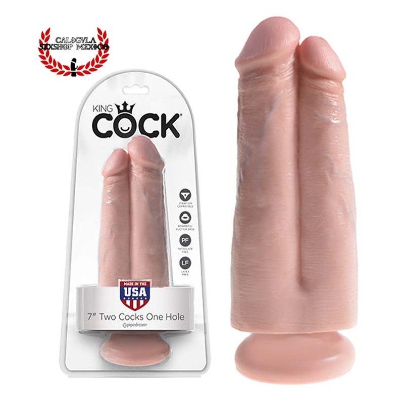 Consolador Dildo 18 cm con doble Pene Pipedream King Cock 7 Two Cocks One Hole