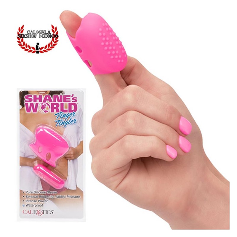Dedal con Vibrador Shans World Finger Tingler de CalExotics Color Rosa Vibrador externo para clitoris