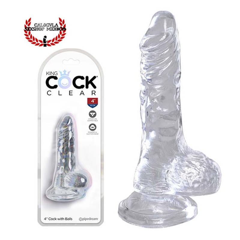 Dildo 13 cm Pipedream King cock clear cock con testiculos Dildo Transparente Punto G
