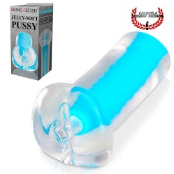 Masturbador de Suave gel azul para pene Being Fetish jelly Soft Pussy Masturbador pene forma de vagina