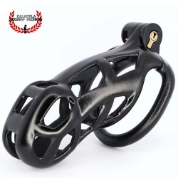 Jaula de Castidad 8.5cm Resina 3D anillo para pene Jaula BDSM Castidad para pene Color Negro Fetish