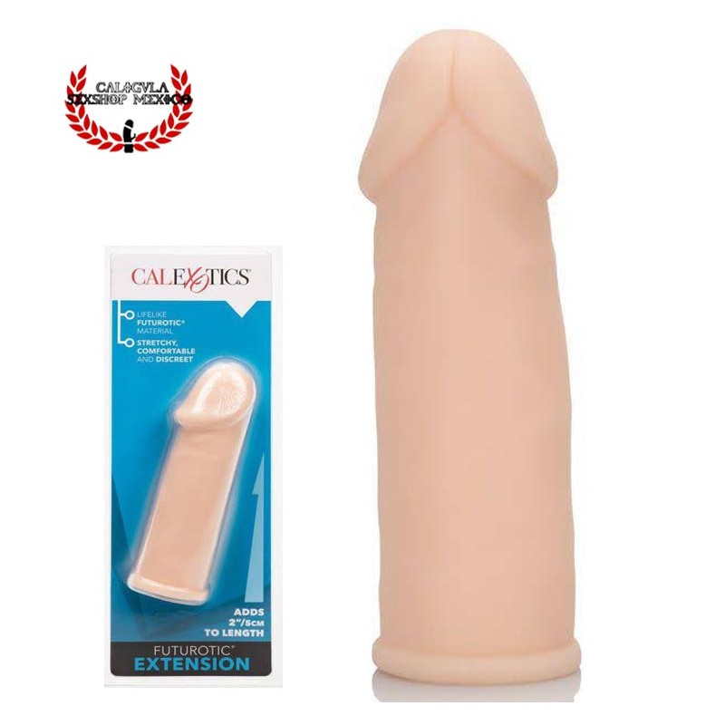 Funda Extensión para pene Calexotics Futurotic Penis Extender Ivory aumenta 5cm Funda para pene