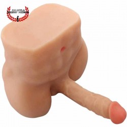 Masturbador de Torso con dildo y ano realista Silicon en 3D Masturbador Sexual Unisex Sexo oral