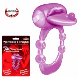 Anillo para pene con vibracion para clitoris estimulador sexual Clítoris Pierced Tongue Vibrating Cock Ring Hott Products