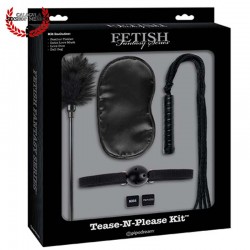 Kit Tease N Please Kit Black de Pipedream Kit para juegos sexuales de sometimiento BDSM