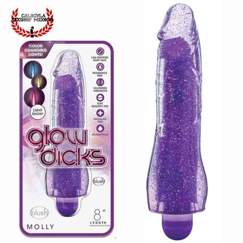 Vibrador Punto G Glow Dicks Molly Blush Novelties Vibrador Sexual Luz Punto G Clitoris