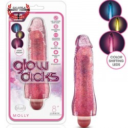 Vibrador Rosa Punto G Glow Dicks Molly Blush Novelties Vibrador Sexual Luz Punto G Clitoris