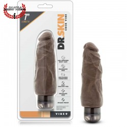 Dr. Skin Cock Vibe 7 de 18 cm Vibrador sexual realista Punto G Blush Vibrating Cock Chocolate