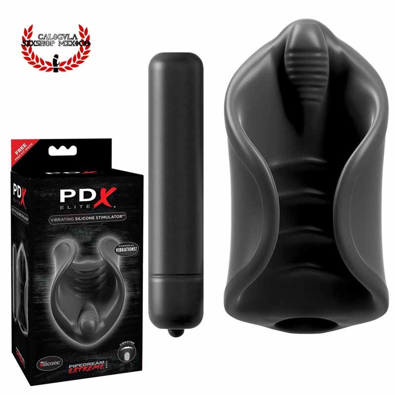 Masturbador con Vibrador pene Pipedream PDX Vibrating Silicone Stimulator