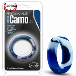 Anillo Silicon Azul para pene Blush Performance Silicone Camo Cock Ring Blue Camouflage