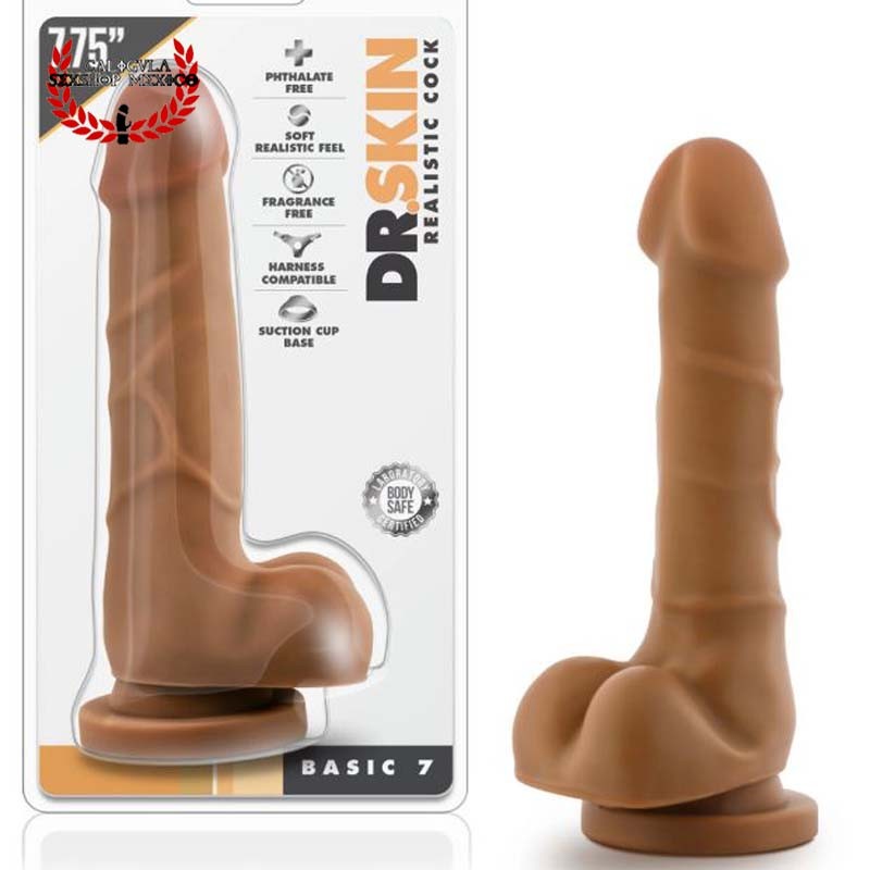 Dildo Realista Sexo anal Vaginal 20 cm Blush Dr. Skin Realistic Cock Basic 7 Mocha