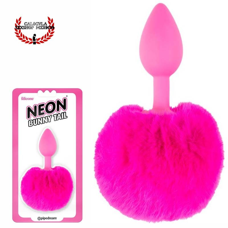 Plug Anal Cola de Conejo Color Rosa Pipedream Neon Bunny Tail Pink