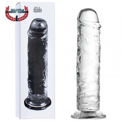 Dildo 19 cm Transparente Base de succión Dildo Sexual Realista Sexo anal o vaginal