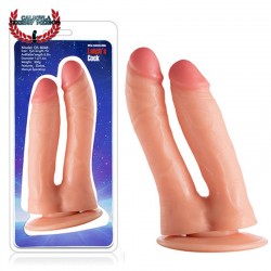 Dildo Doble 18 cm Base de succión Dildo Sexual Realista Sexo anal o vaginal