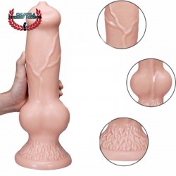 Mega Dildo pene de perro Fetish BDSM 33cm Dildo Flexible Sexo Anal o vaginal