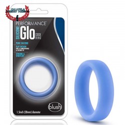 Anillo Silicon para Pene y Testiculos Blush Glo Cock Ring Blue Glow
