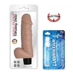 Vibrador en forma de Pene y testículos de 23cm silicon Vagina Punto G Being Fetish