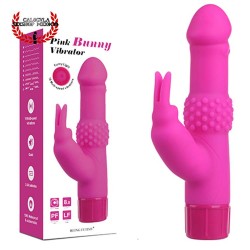 Vibrador 20 cm Silicón Punto G Clítoris Vibrador Conejito Rampante Being Fetish Pink Bunny