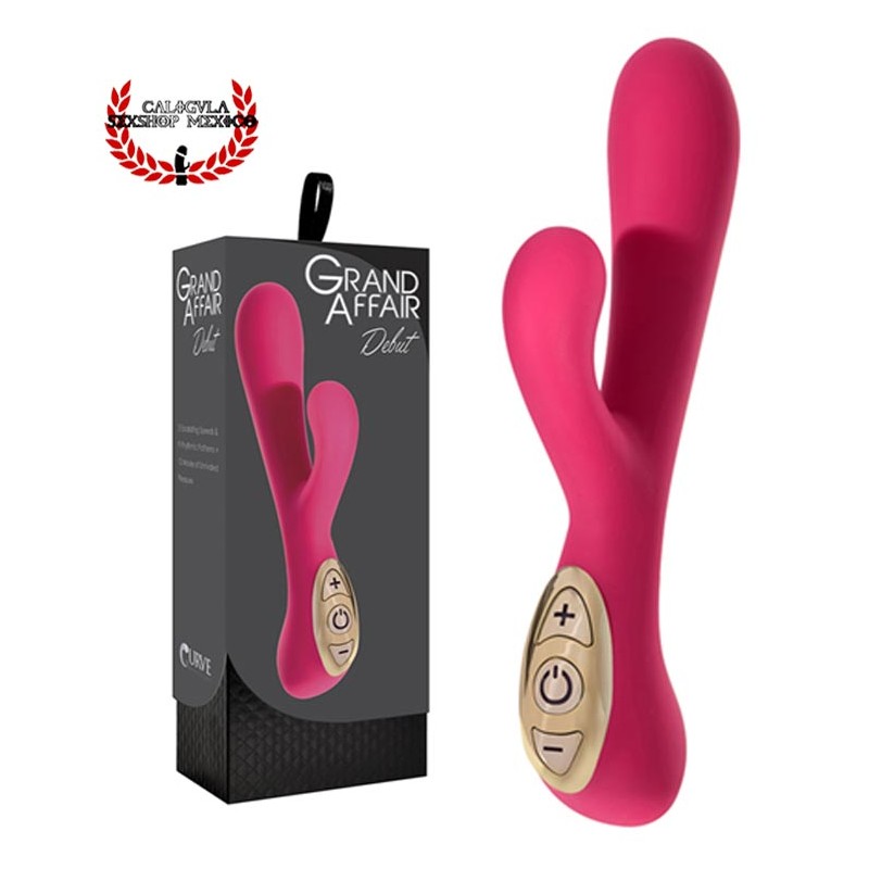 Vibrador Liso Rosa 22 cm Silicón Para Clítoris Vagina y Punto G Grand Affair Debut