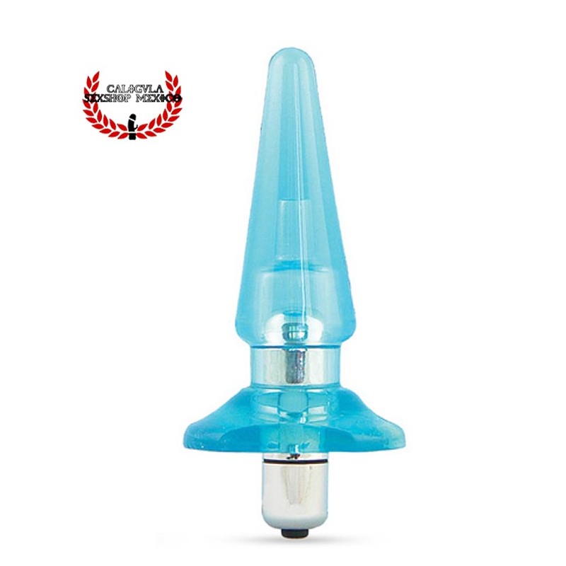 Plug Anal 12 cm con bala vibración color azul Dilatador anal con vibración