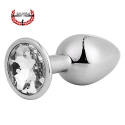 Plug Anal 7 cm de acero Diamante color Plata Dilatador anal Punto P