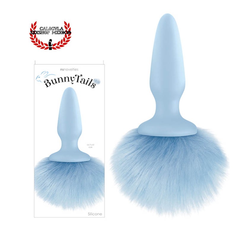 Plug Anal 11 cm Colita de Conejo Silicon Azul Ns Novelties Bunny Tails Sexo Anal