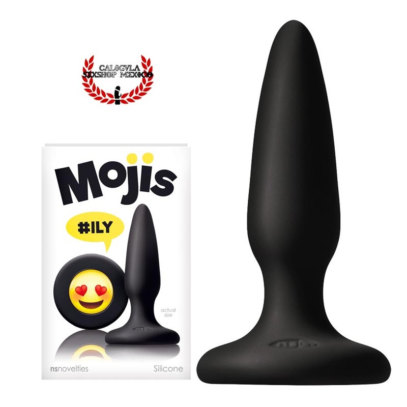 Plug Anal 8 cm Moji Ily Ns Novelties Plug de Silicón Negro con carita Emoji Sexo anal
