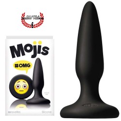 Plug Anal 8 cm Moji OMG Ns Novelties Plug de Silicón Negro con carita Emoji Sexo anal