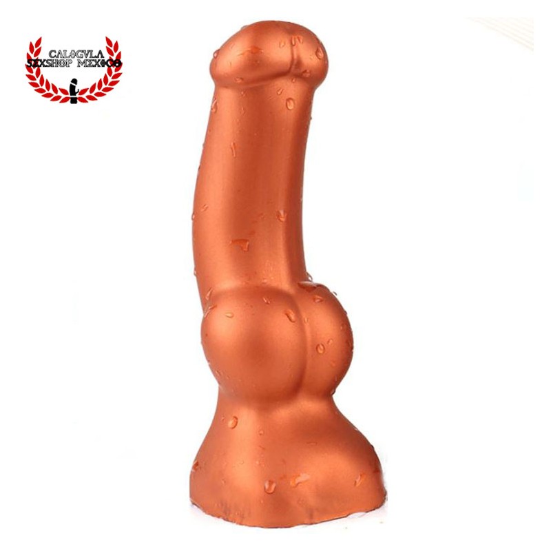 Dildo 18 cm Oro Realista de silicón suave y flexible en forma de pene masturbación Anal vaginal